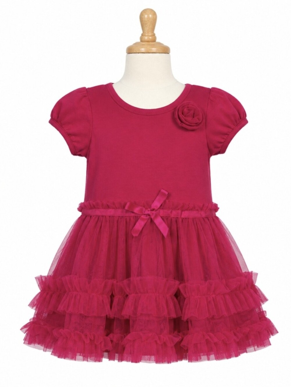 Healthtex | Hot Pink Layered Tulle Ruffle Dress